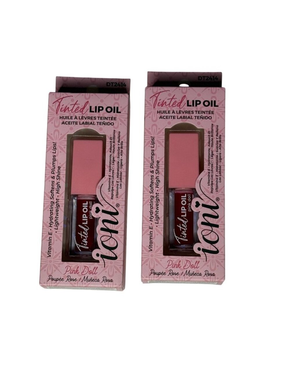 Ioni Pink Doll Tinted Lip Oil Hydrating Gloss Lot of 2